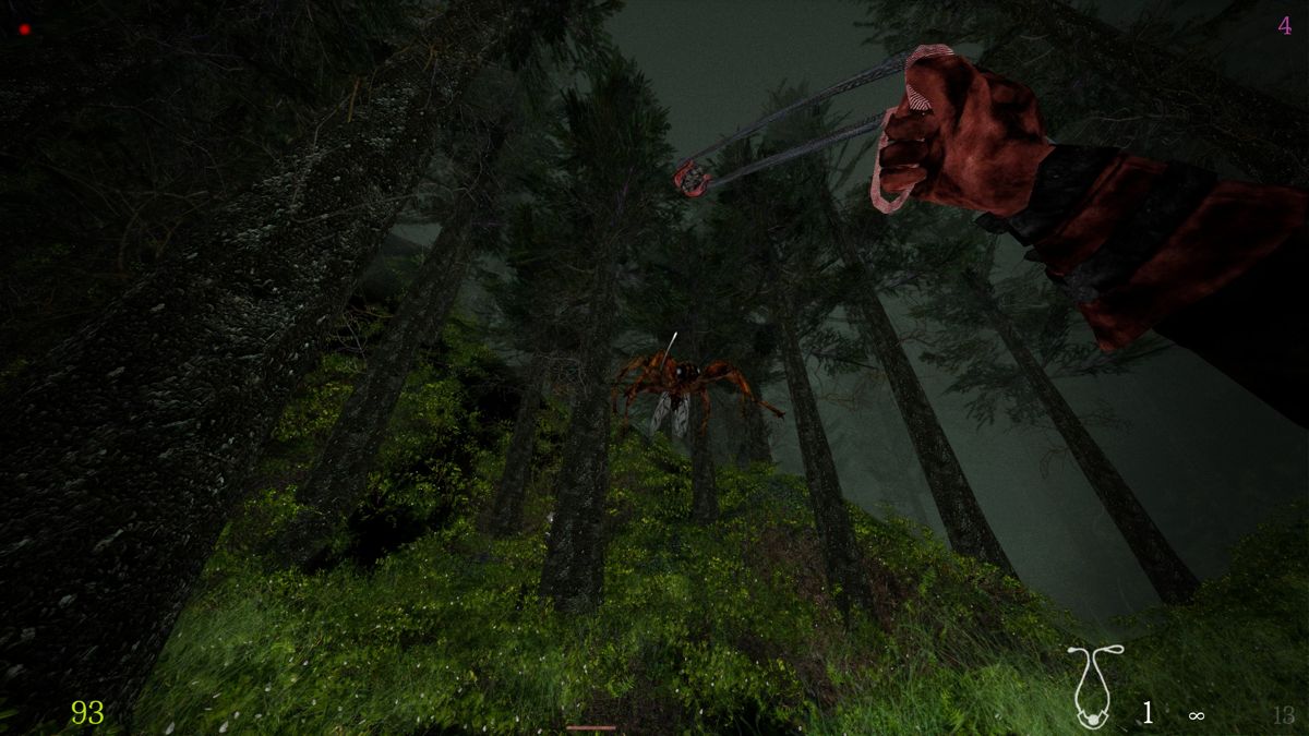 Northern Journey (Windows) screenshot: Attacking a jumping spider with a sling.