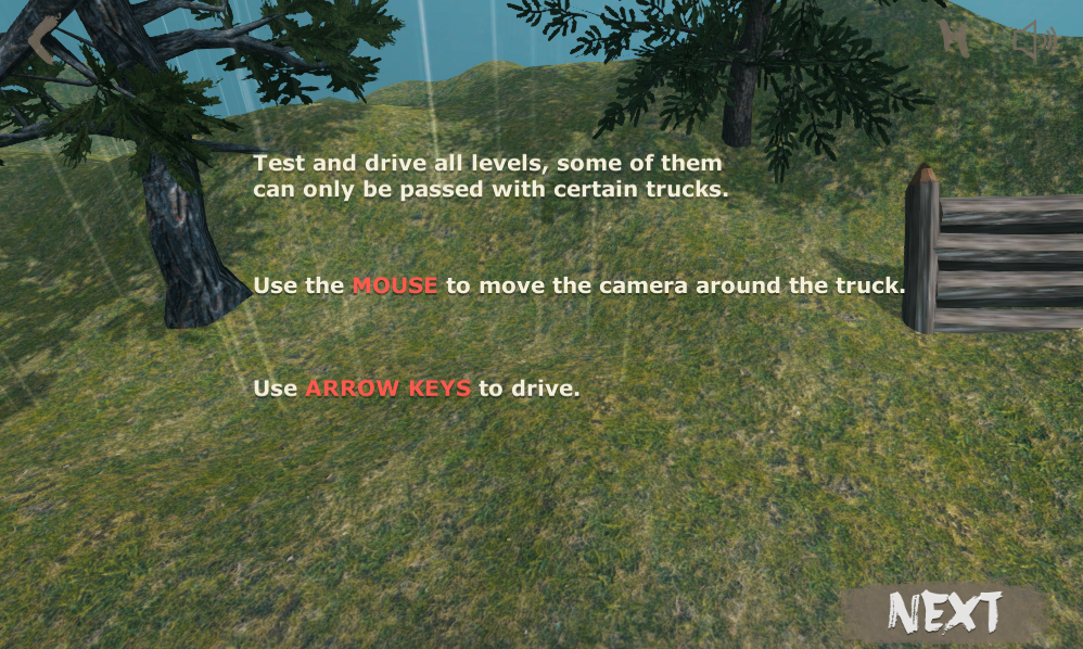 4WD Off-Road Driving Sim (Browser) screenshot: Instructions
