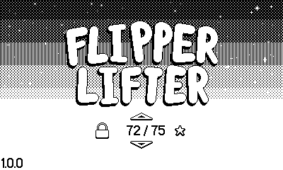 Flipper Lifter (Playdate) screenshot: The player can unlock additional levels by scoring enough in previous ones.