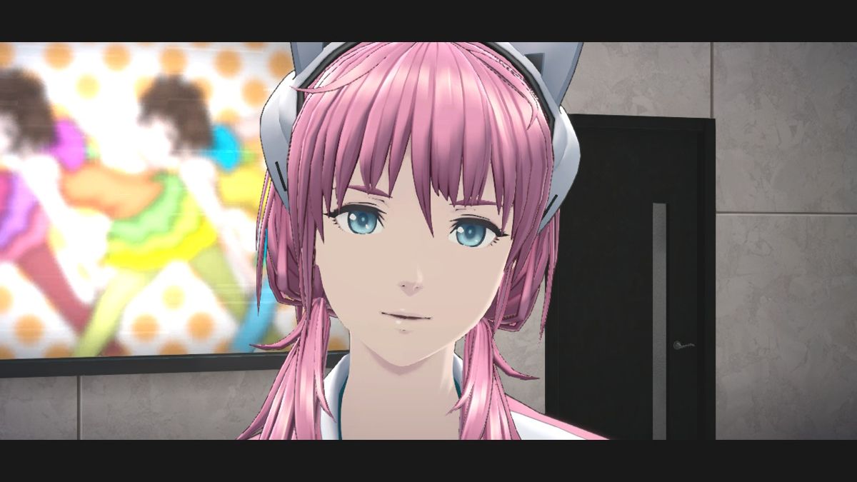 AI: The Somnium Files (Nintendo Switch) screenshot: Meeting Iris, an idol who seems to have something to do with the case.