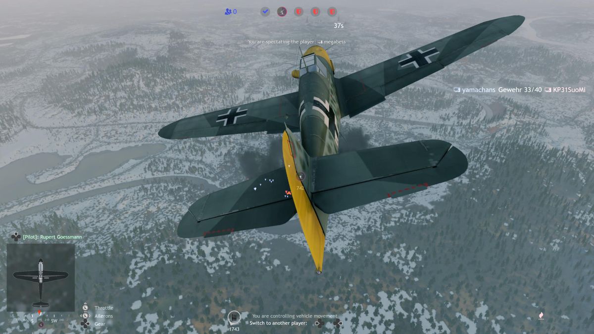 Enlisted (PlayStation 5) screenshot: Spectating one of the players flying a fighter plane