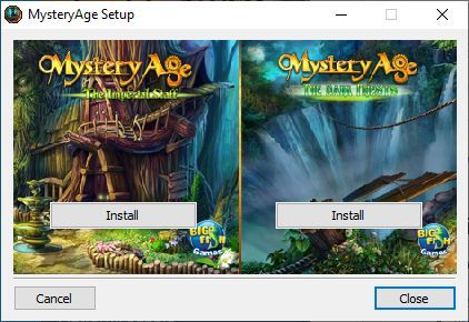 The Hidden Mystery Collectives: Mystery Age: The Imperial Staff / Mystery Age 2: The Dark Priests (Windows) screenshot: The games can be installed separately