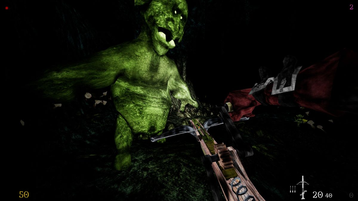 Northern Journey (Windows) screenshot: Boss fight against a troll, deep underground