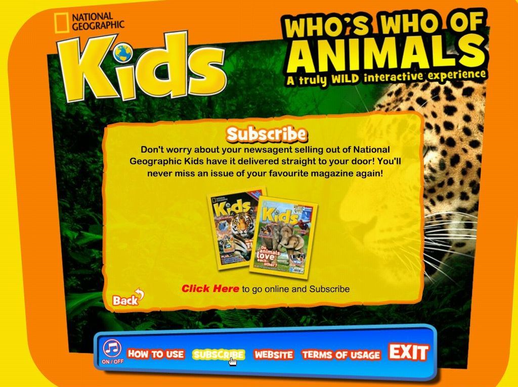 Who's Who Of Animals: A Truly Wild Interactive Experience (Windows) screenshot: The soft sell.