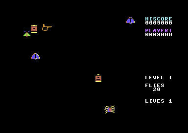 Spider and the Fly (Commodore 64) screenshot: More Things to Catch