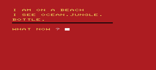 Treasure Hunt on Mystery Island (VIC-20) screenshot: I Found a Bottle