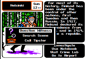 Where in Europe is Carmen Sandiego? (Apple II) screenshot: Finland.