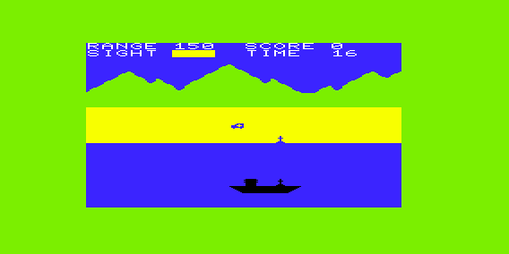 Naval Attack (VIC-20) screenshot: I Missed