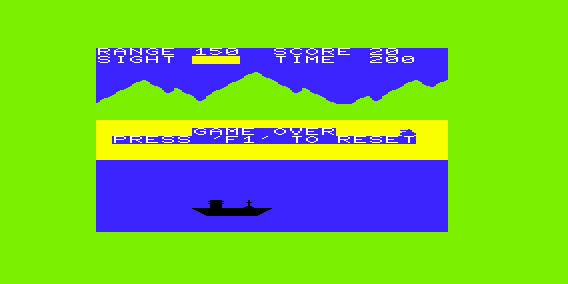 Naval Attack (VIC-20) screenshot: Final Score