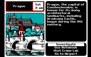 Where in Europe is Carmen Sandiego? (DOS) screenshot: Prague