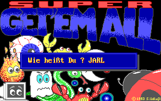 Super Get'Em All (DOS) screenshot: Type in your name before you start