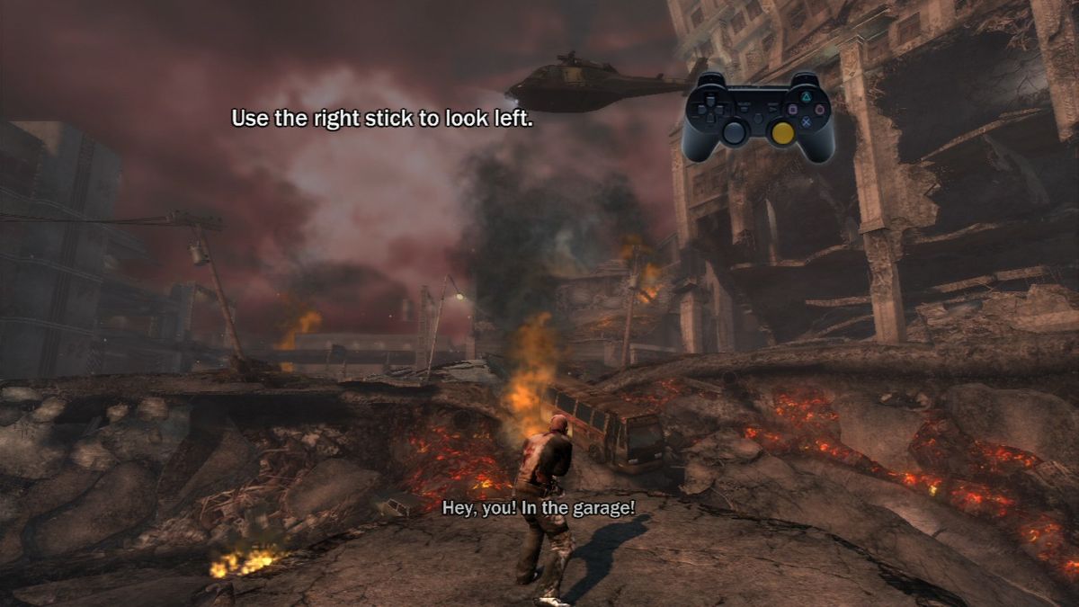 inFAMOUS (PlayStation 3) screenshot: Controls tutorial.