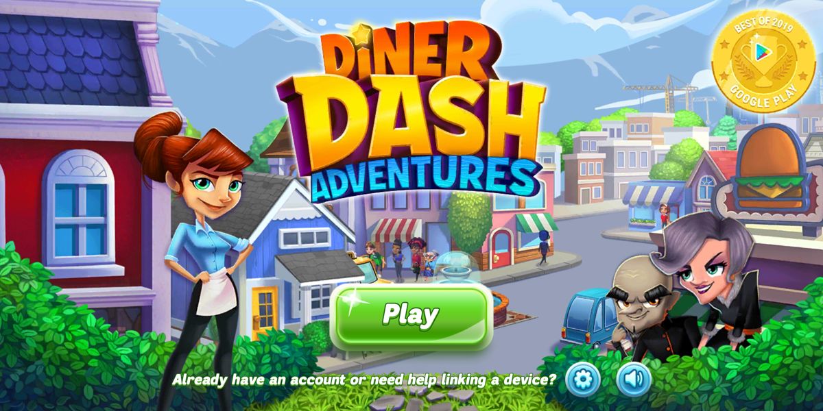 Diner Dash: Adventures (Android) screenshot: Title screen