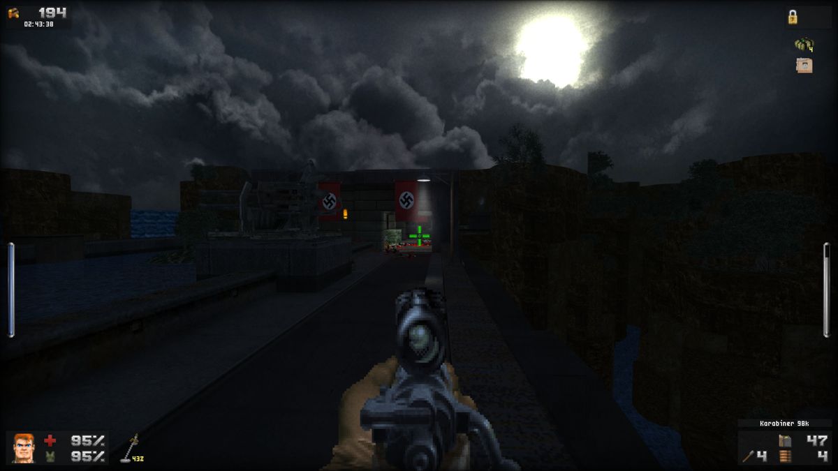 Blade of Agony (Windows) screenshot: In a sniping position, at night. <i>(The Staff of Kings)</i>