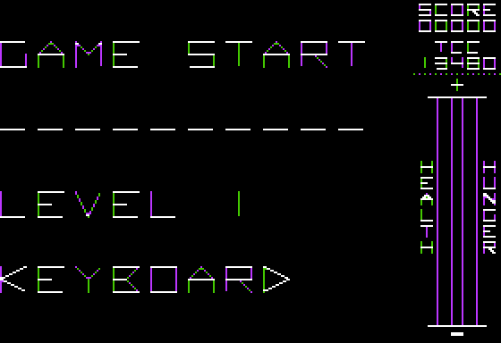 Glutton (Apple II) screenshot: Starting Level 1
