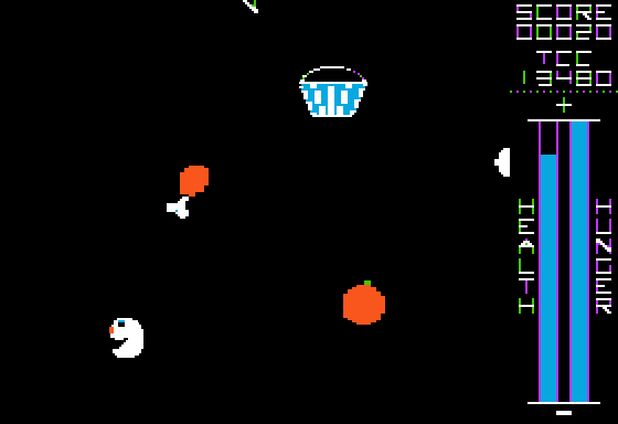 Glutton (Apple II) screenshot: Here Comes Fried Chicken