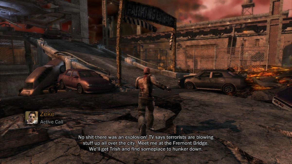 inFAMOUS (PlayStation 3) screenshot: Without visible way of communication, other characters will contact your during gameplay to give you instructions and tasks.