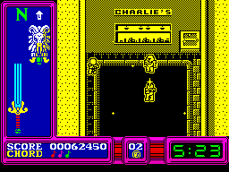 Masters of the Universe: The Movie (ZX Spectrum) screenshot: In front of the Charlie's Electronic Store