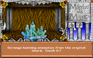 Might and Magic III: Isles of Terra (DOS) screenshot: Crystals, devices, orbs, thrones, artifacts - the game is full of things to discover!