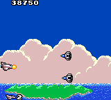 Aerial Assault (Game Gear) screenshot: Flying over an island