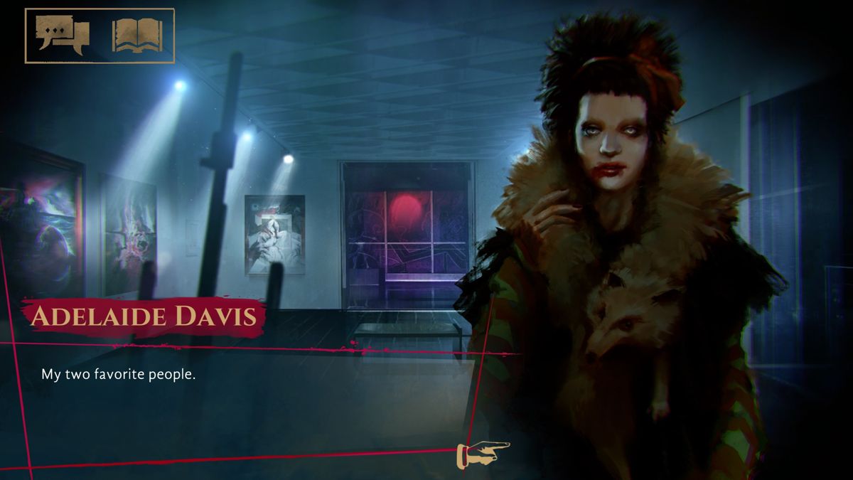 Vampire: The Masquerade - Coteries of New York (Windows) screenshot: Adelaide Davis from the Malkavian clan is watching you