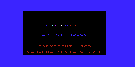 Pilot Pursuit (VIC-20) screenshot: Title Screen