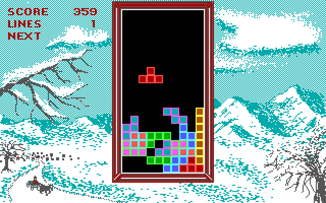 Screenshot of Tetris (DOS, 1988) - MobyGames