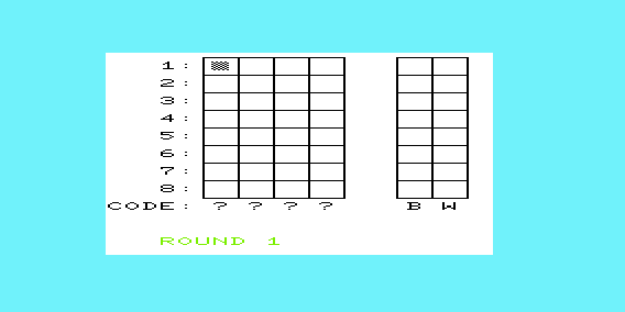 Code Maker (VIC-20) screenshot: Starting the Puzzle