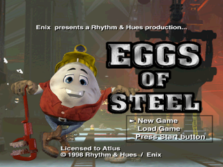 Eggs of Steel (PlayStation) screenshot: Title screen