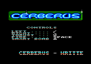 Cerberus (Amstrad CPC) screenshot: Title screen.
