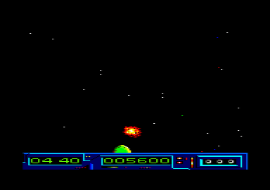 Cerberus (Amstrad CPC) screenshot: Ship destroyed!