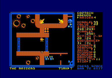Rebelstar (Amstrad CPC) screenshot: Captain Krenon is the last raider standing.
