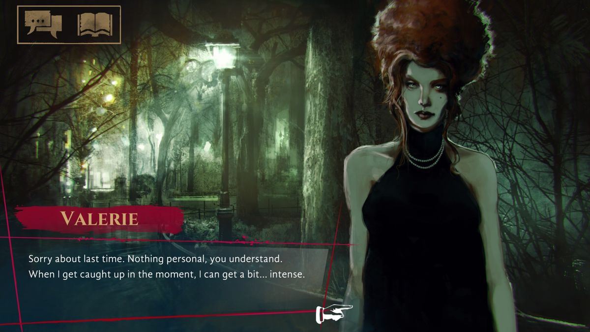 Vampire: The Masquerade - Coteries of New York (Windows) screenshot: Valerie Duval from the Thin-Bloods is actually a local scourge