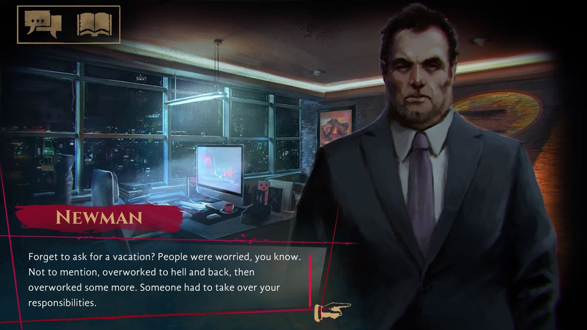 Vampire: The Masquerade - Coteries of New York (Windows) screenshot: Newman is your boss in your previous human life. He deserves a punishment.