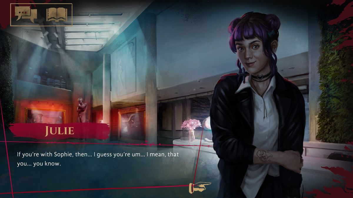Vampire: The Masquerade - Coteries of New York (Windows) screenshot: Julie is a first vessel for you, actually, who knows that she's a vessel and wants to keep it as is