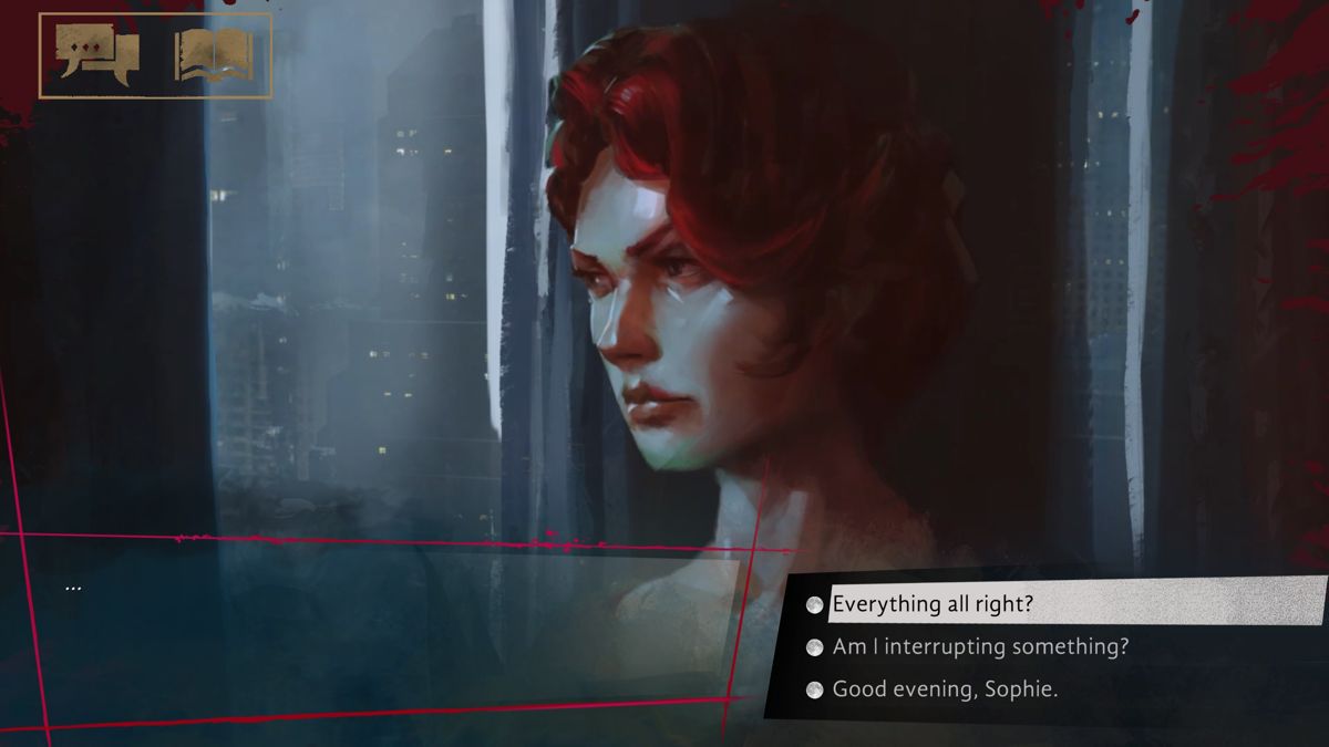 Vampire: The Masquerade - Coteries of New York (Windows) screenshot: Sophie Langley is full of thoughts in her flat
