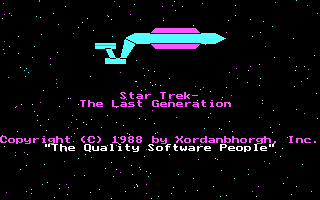 Star Trek: The Last Generation (DOS) screenshot: Title screen