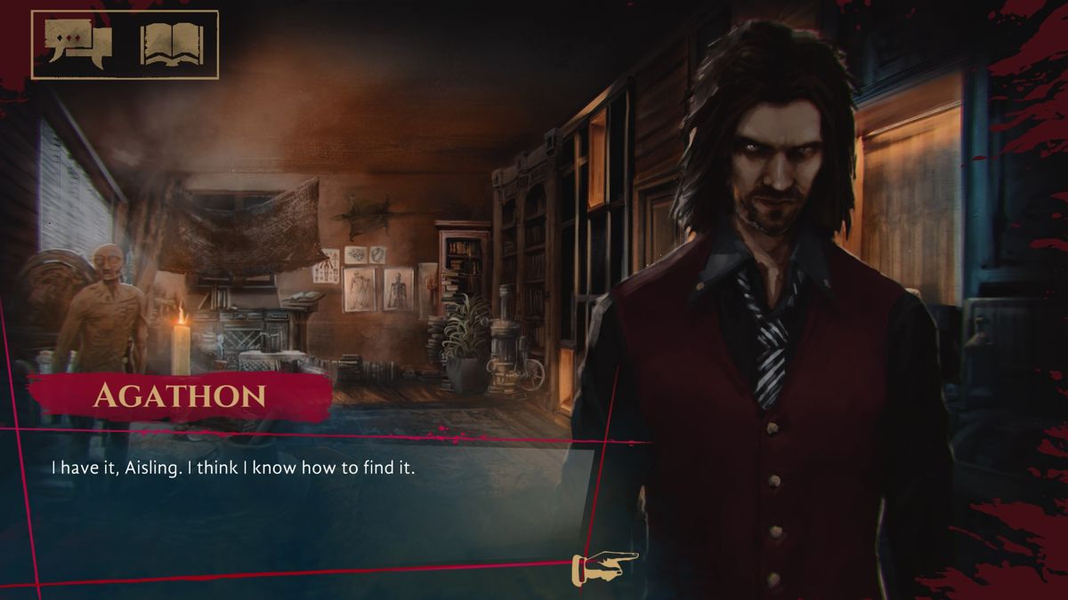Vampire: The Masquerade - Coteries of New York (Windows) screenshot: Agathon from the Tremere clan may be a part of your coterie, he's searching for something