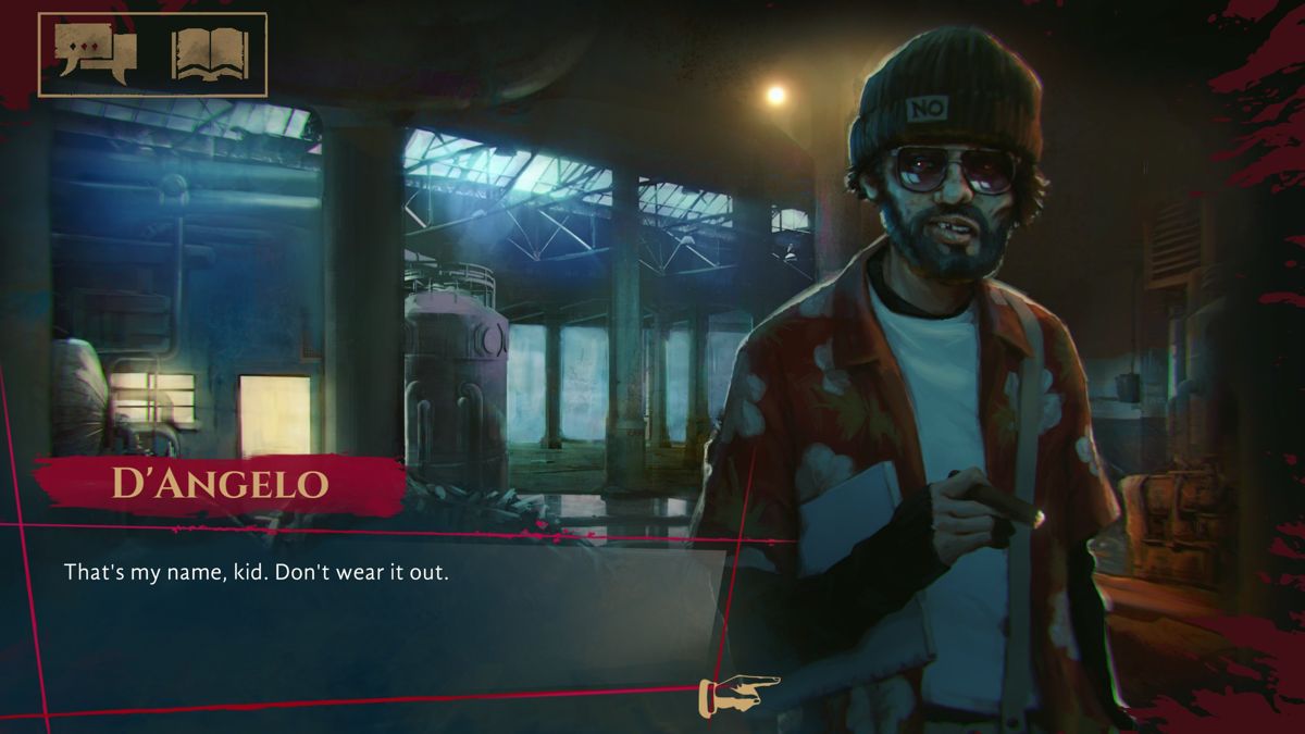 Vampire: The Masquerade - Coteries of New York (Windows) screenshot: Meeting D'Angelo, a detective from the Nosferatu clan. He is also a possible member of your coterie.