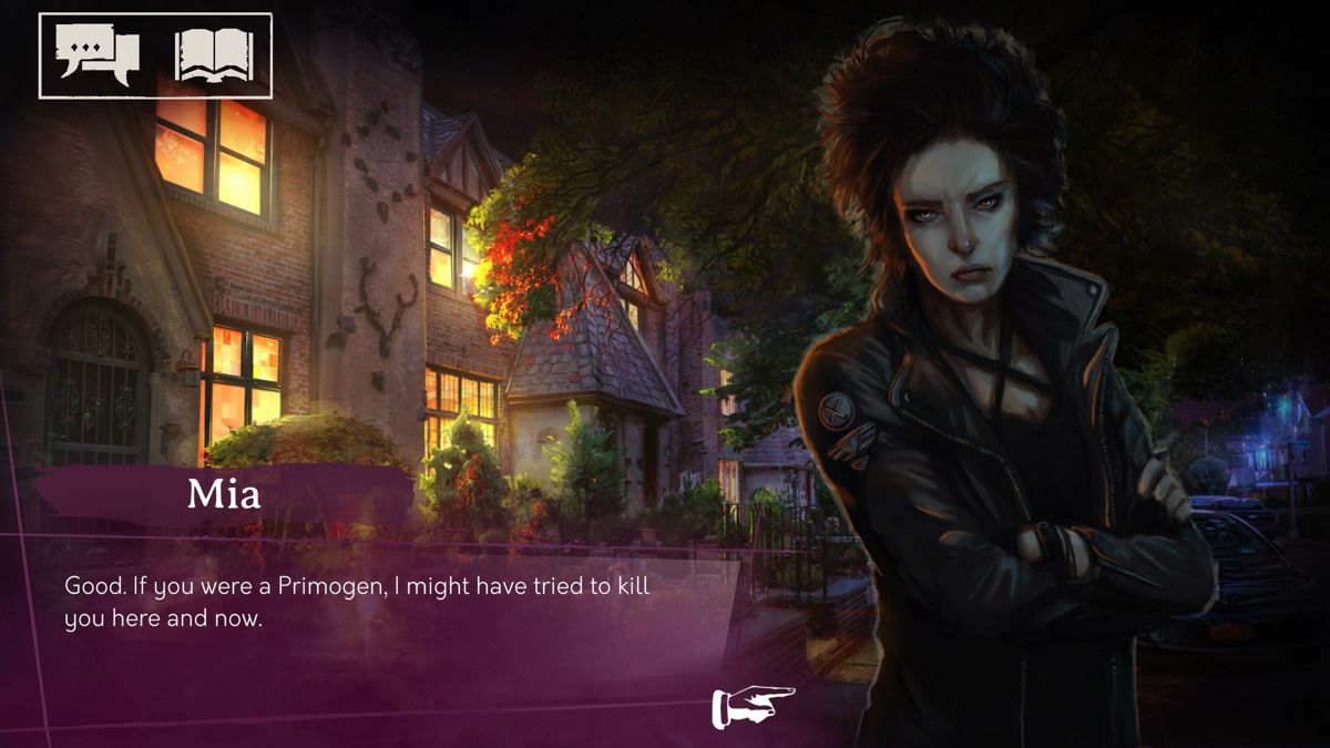 Vampire: The Masquerade - Shadows of New York (Windows) screenshot: Mia Morgan from the Brujah clan is the anarch, who should lead you to Torque
