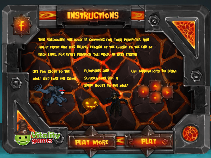 Halloween Werewolf Escape (Browser) screenshot: Instructions