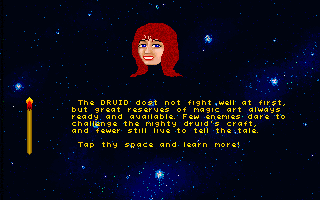 Wraith (DOS) screenshot: ...the druid...