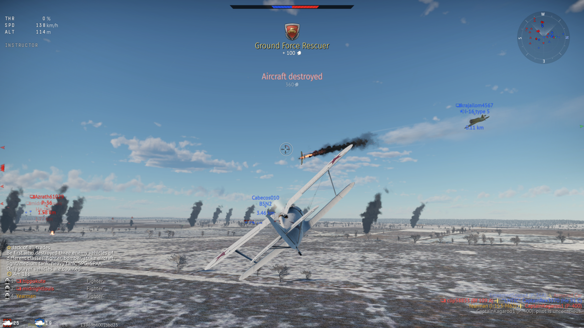 War Thunder (Xbox One) screenshot: Scored another aerial victory in an online battle.