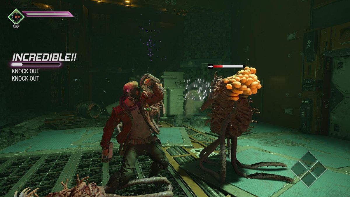 Marvel Guardians of the Galaxy (PlayStation 5) screenshot: Punching aliens