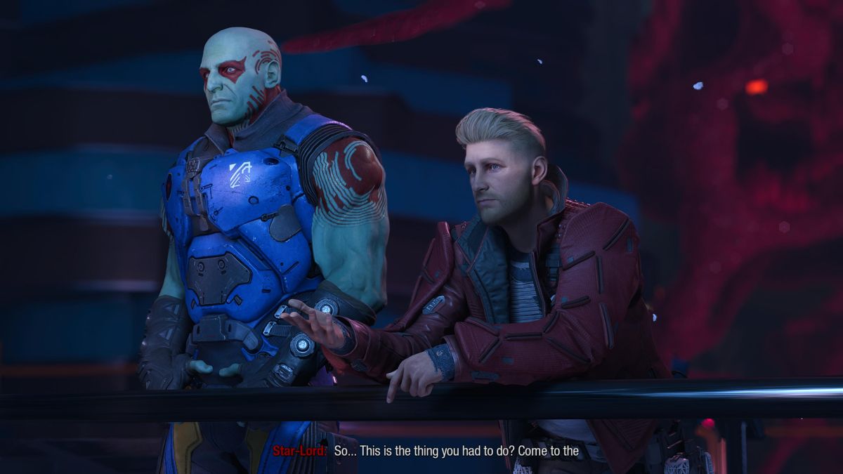 Marvel Guardians of the Galaxy (PlayStation 5) screenshot: Interrupting a moment