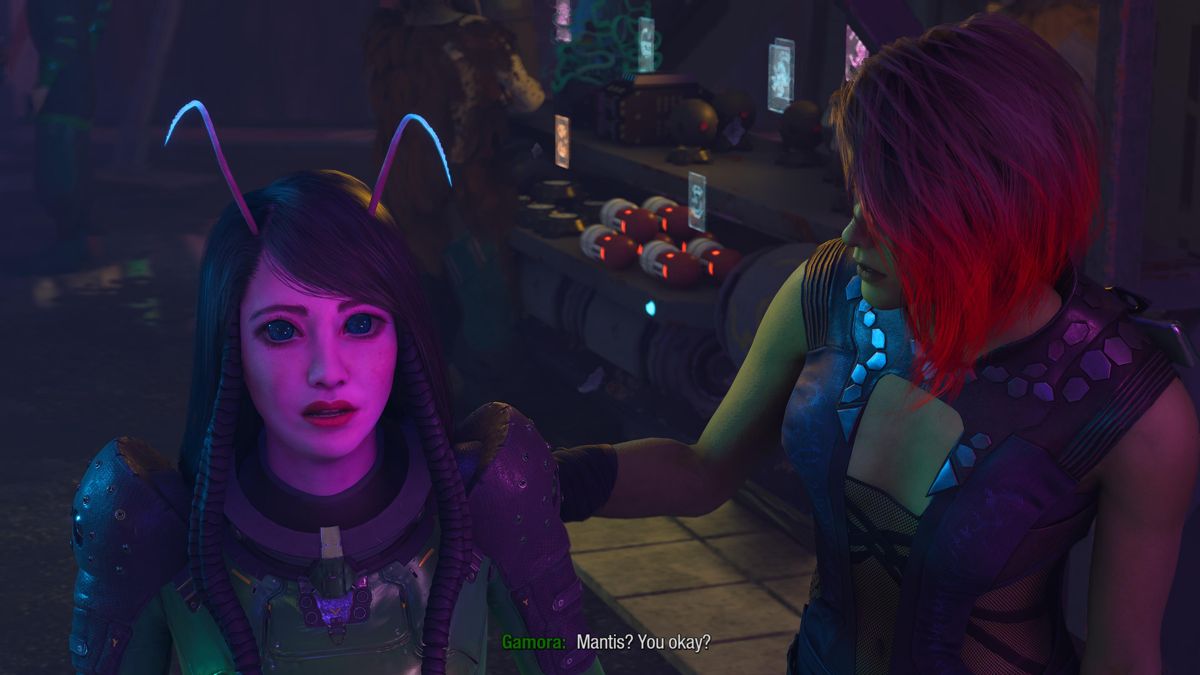 Marvel Guardians of the Galaxy (PlayStation 5) screenshot: Guardians are meeting Mantis