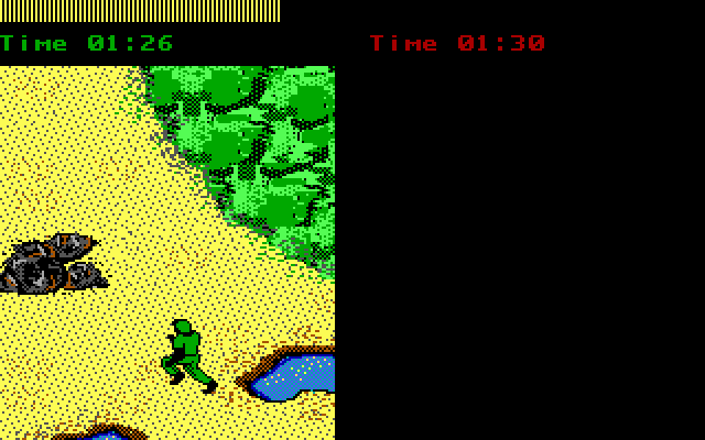 Boot Camp (DOS) screenshot: One player in the iron man race (EGA)