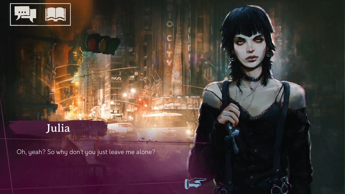 Vampire: The Masquerade - Shadows of New York (Windows) screenshot: You are Julia Sowinski from the Lasombra clan of New York, a former journalist
