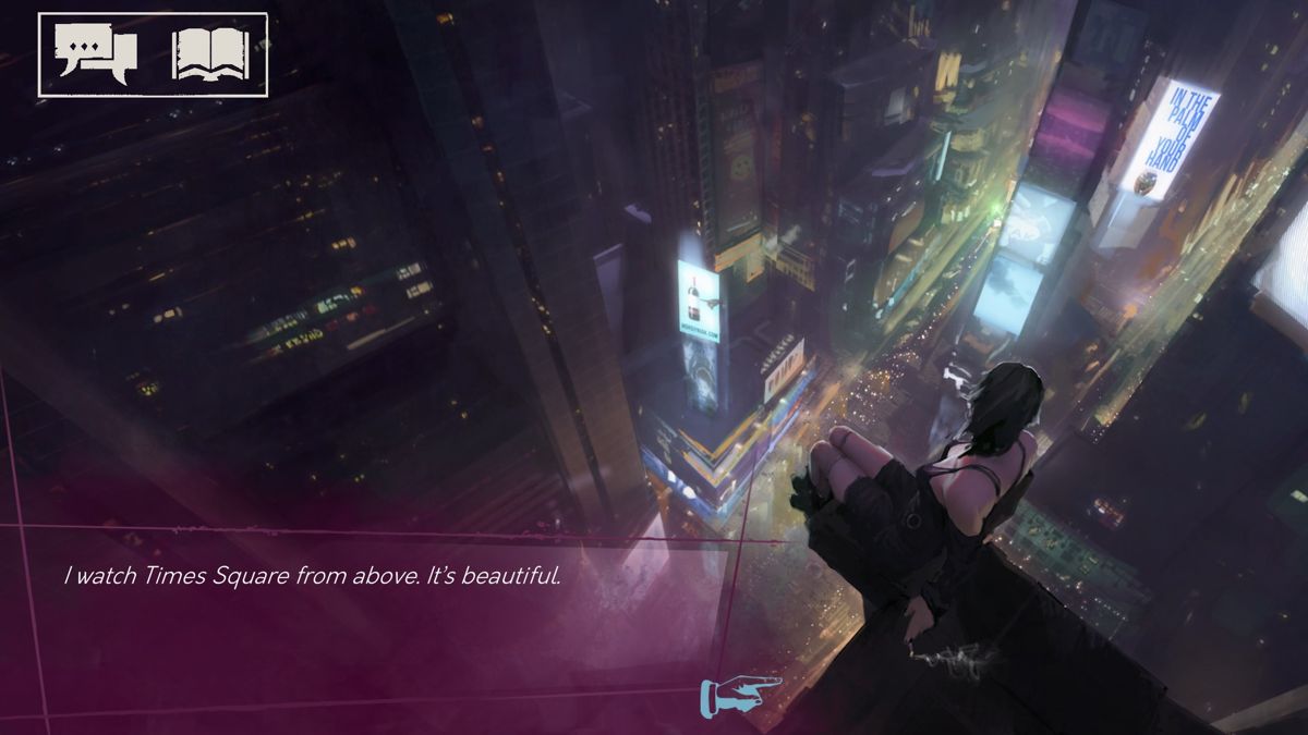 Vampire: The Masquerade - Shadows of New York (Windows) screenshot: Watching the Times Square from above