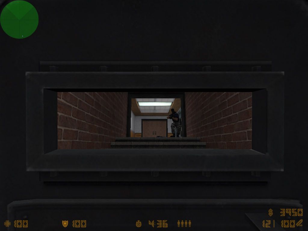 Counter-Strike: Condition Zero (Windows) screenshot: The view from behind the new riot shield